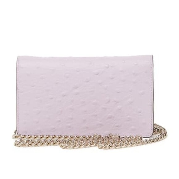 Kate Spade Purple Leather Ostrich Embossed Foldover Crossbody Wallet Handbag New - Picture 7 of 12